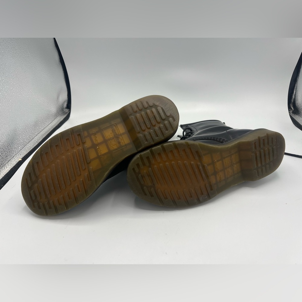 Dr. Martens Black Leather Boots with Yellow Stitching - Picture 7 of 8